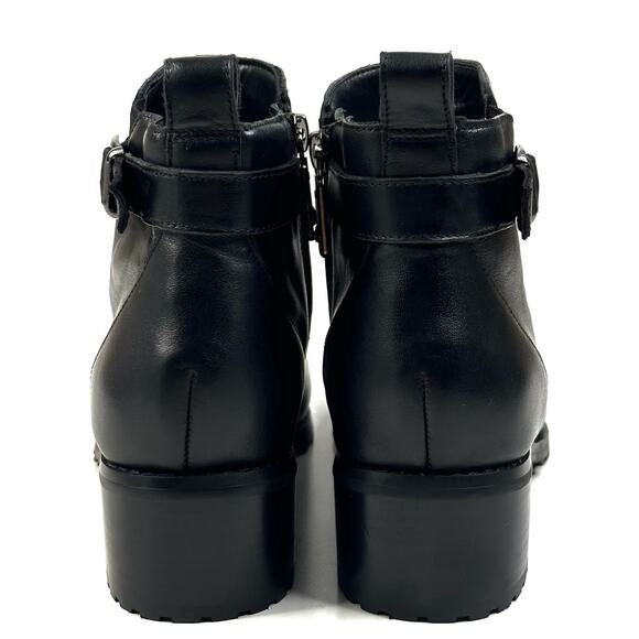Blondo Sullivan Waterproof Black Leather Booties Womens 7.5M Buckle New $150 - Picture 4 of 11